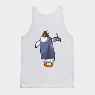 Penguin as Hairdresser with Scissors Tank Top